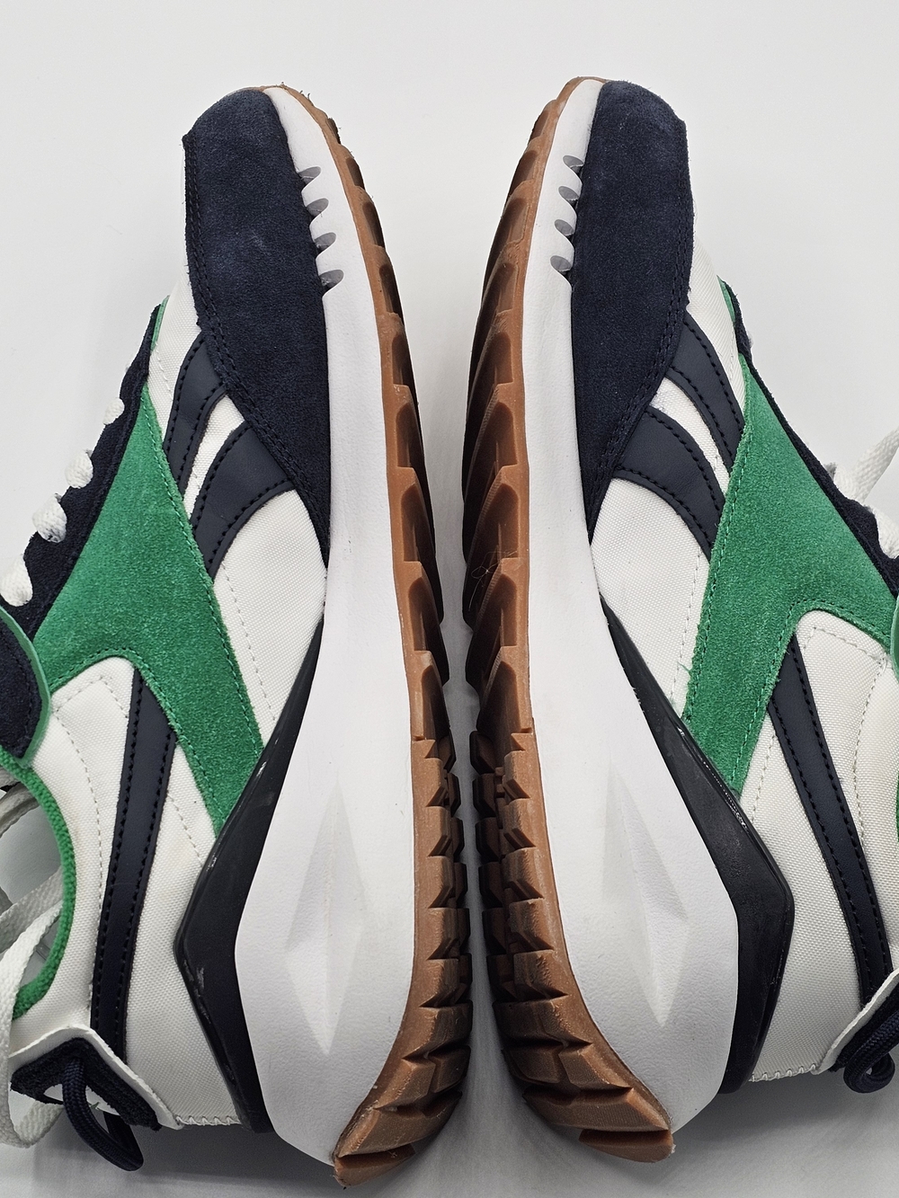 Reebok Fort Racer Classic Mens 8.5 Sneakers White Green Navy Ortholite Comfort - Picture 9 of 10